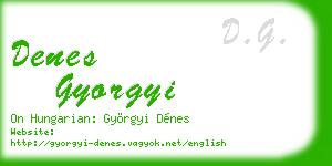 denes gyorgyi business card