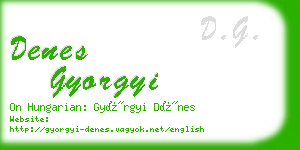 denes gyorgyi business card